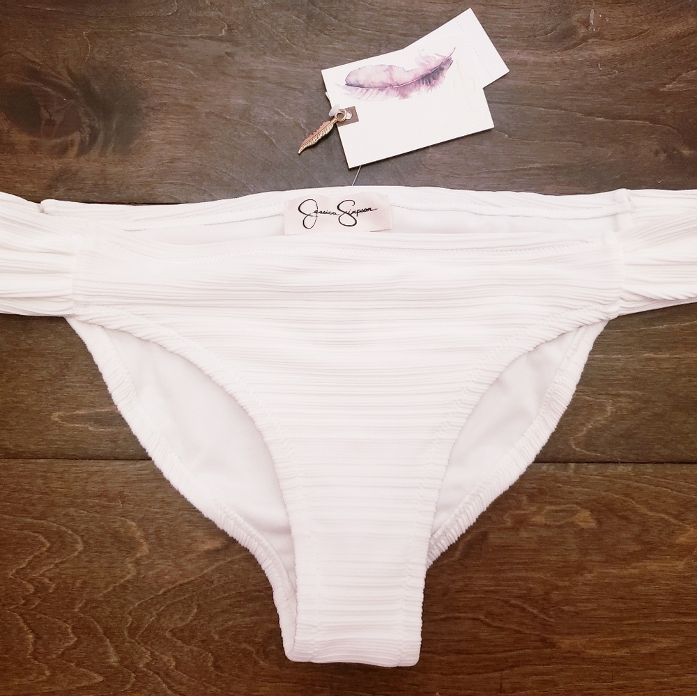 Jessica Simpson White Ribbed Bikini Set - Picture 6 of 9